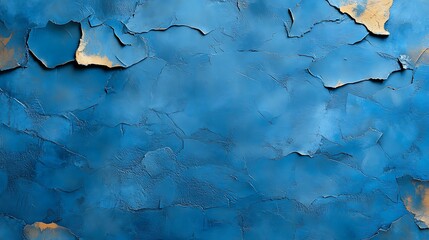 Textured Blue Paint Peeling: Abstract Digital Painting AI Generated