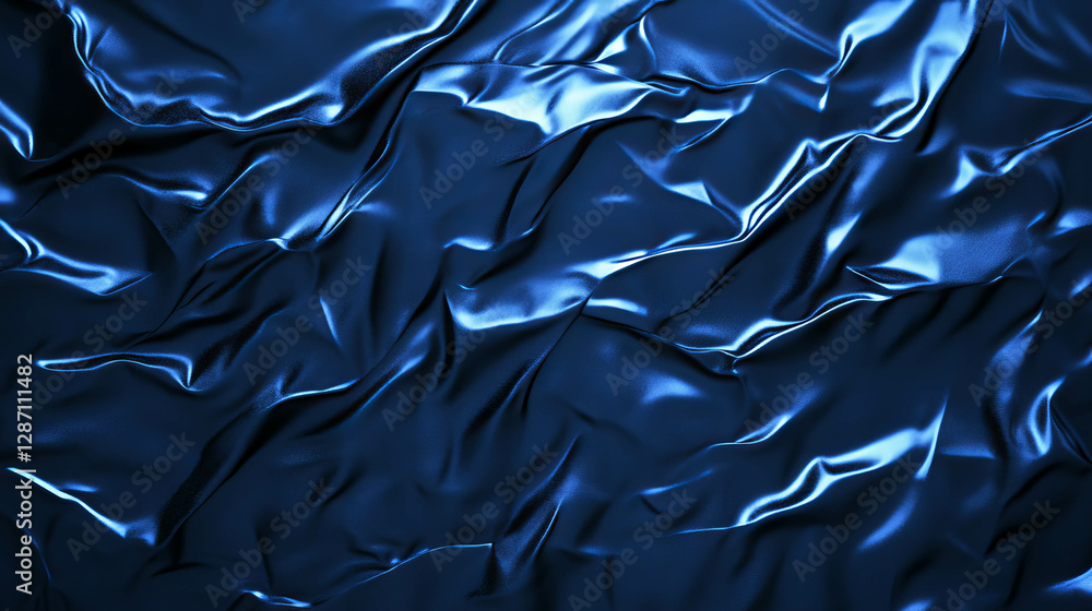 Poster textured metallic foil surface with rumpled patterns for background design