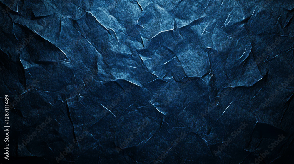 Poster dark textured metallic foil surface with dramatic rumpled patterns