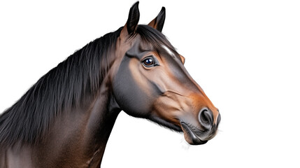 Obraz premium Realistic portrait of a brown horse with transparent background