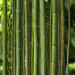 Fototapeta premium Close Up of Vibrant Green Bamboo Stalks