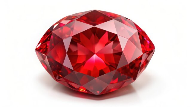 Red Gemstone on White Background