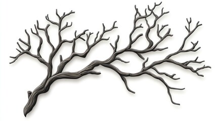 Naklejka premium Bare Branches Isolated White Background Design
