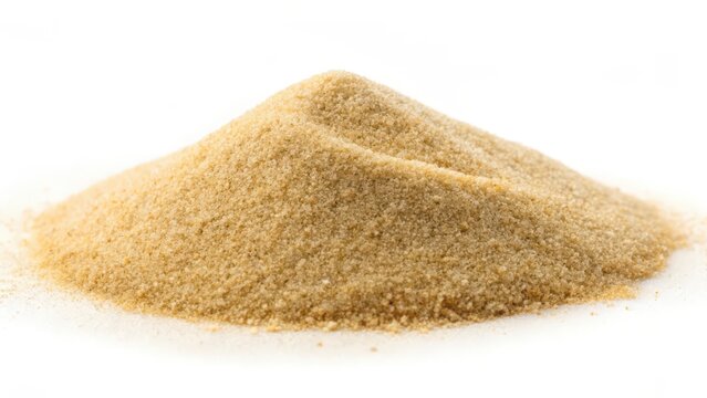 Beige Granular Substance on White Background