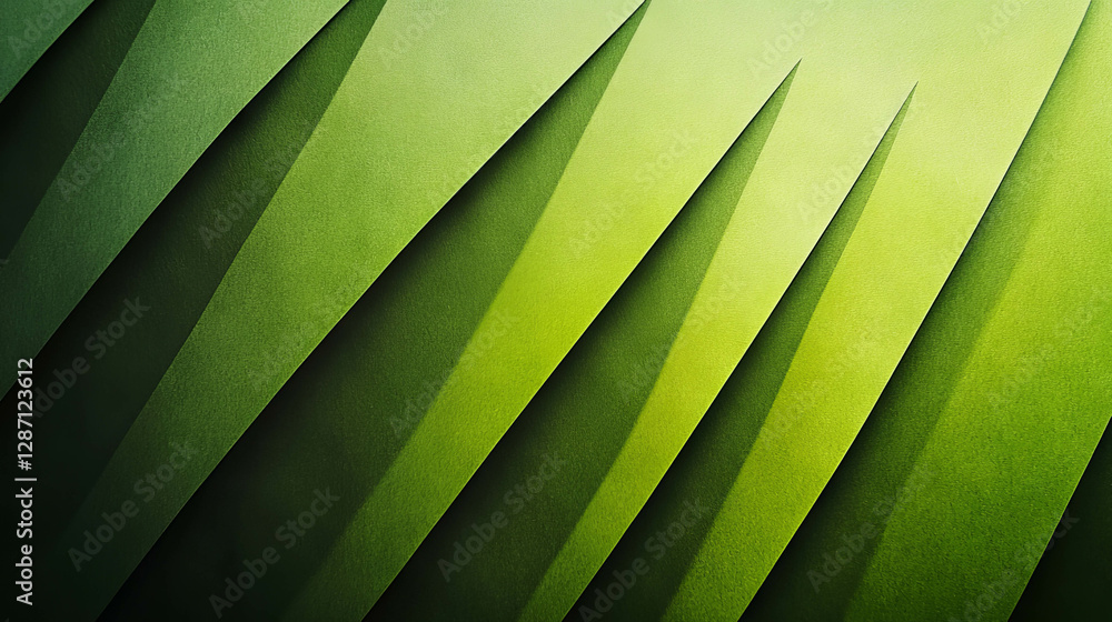 Poster green ribbed paper texture with sharp angled patterns for creative design