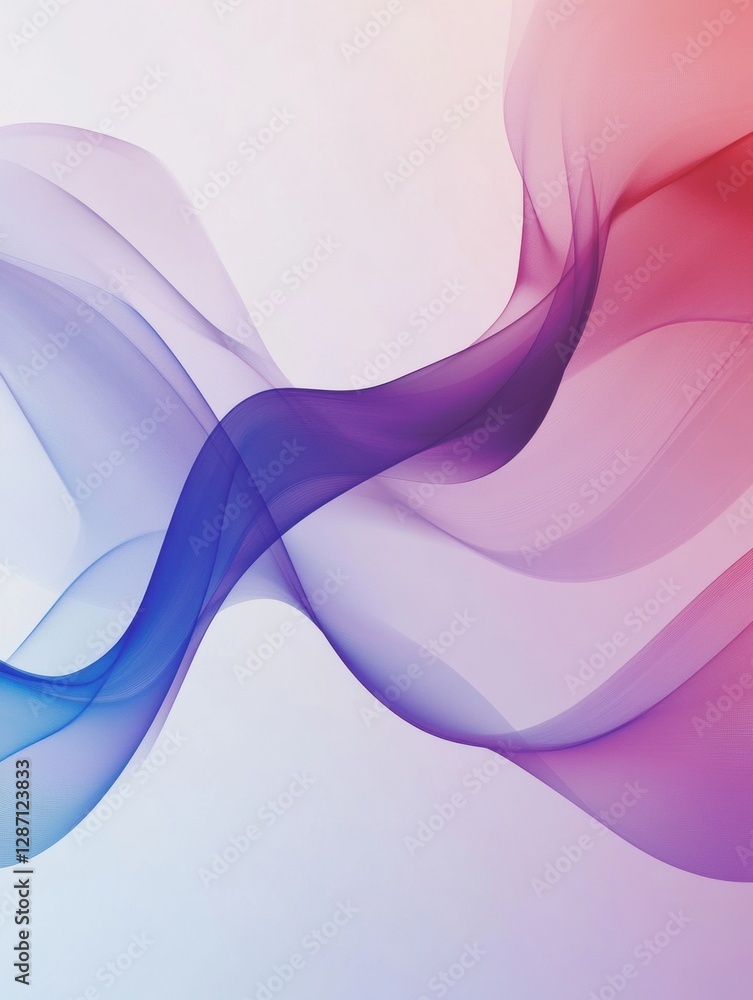 Poster Colorful flowing waves blend seamlessly in a smooth gradient of vibrant hues across a subtle background. Generative AI