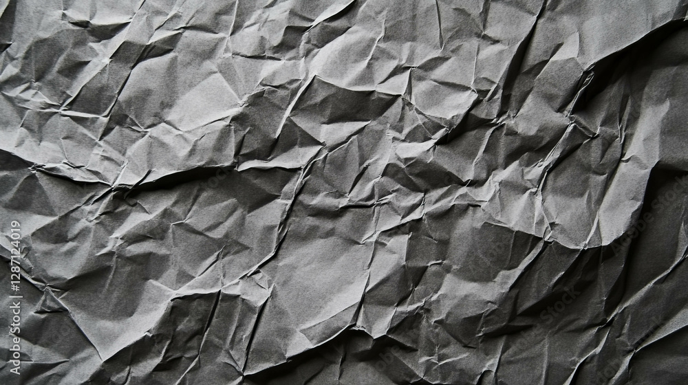 Poster abstract texture of sharp ribbed grey paper with dramatic lighting for design projects
