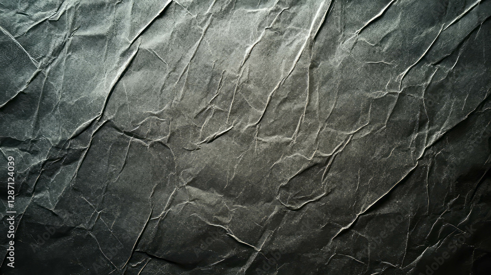 Poster textured grey paper with sharp ridges and bright highlights for creative background design