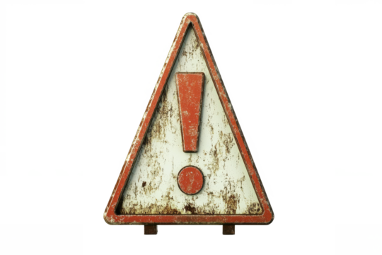 3d Realistic red triangle warning sign, hazard warning