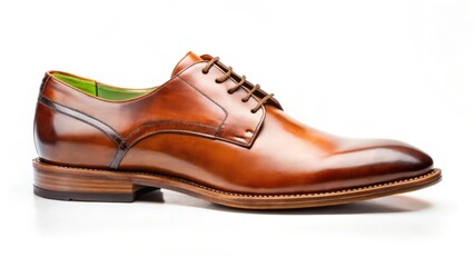 Polished Leather Oxford Shoe on White Background