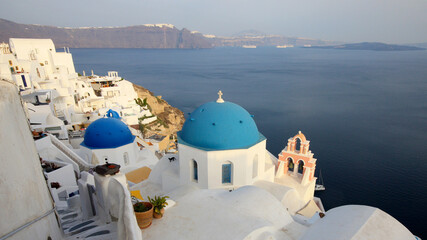 Blue dome in Santorini (Greece)