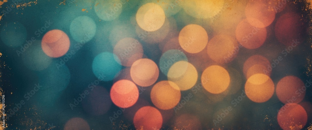 Fototapete Abstract bokeh background with blurred colorful spots and vintage tones ideal for texture design and artistic overlays in creative projects