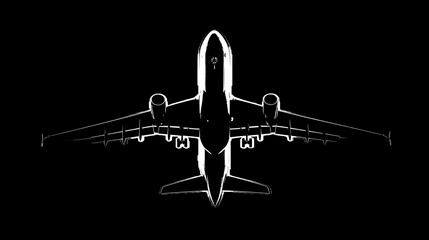 Monochromatic Airplane Silhouette