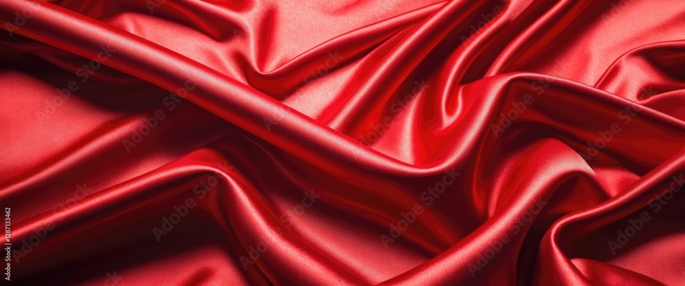 Aufkleber satin red fabric texture with smooth draping and vibrant sheen for elegant background or textile des