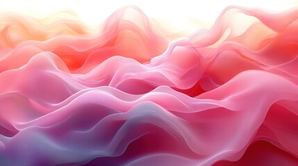 Obraz premium Abstract Pink and Orange Waves: A Serene Digital Art Piece