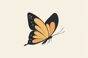 Minimalist monarch butterfly illustration	
