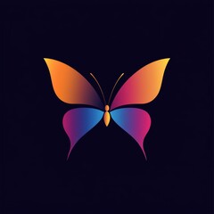 Fototapeta premium Vibrant butterfly with gradient colorful wings 