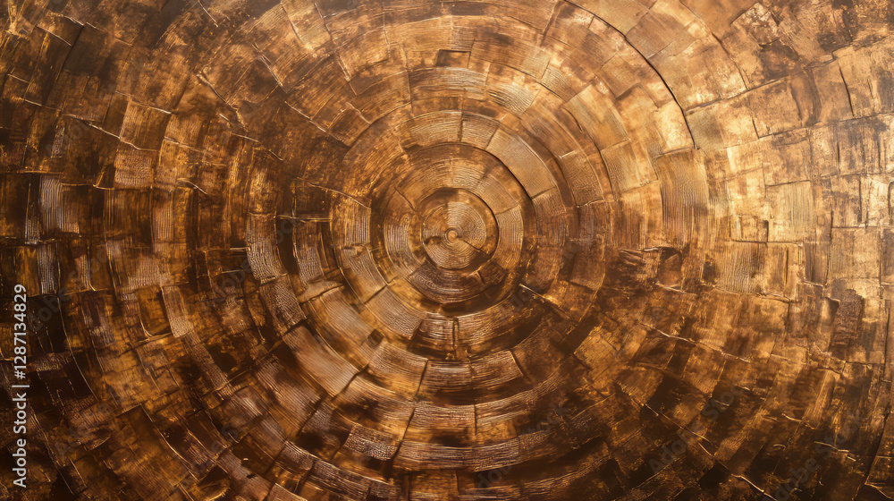 Poster intricate teak wood texture with circular end grain pattern for artistic background design