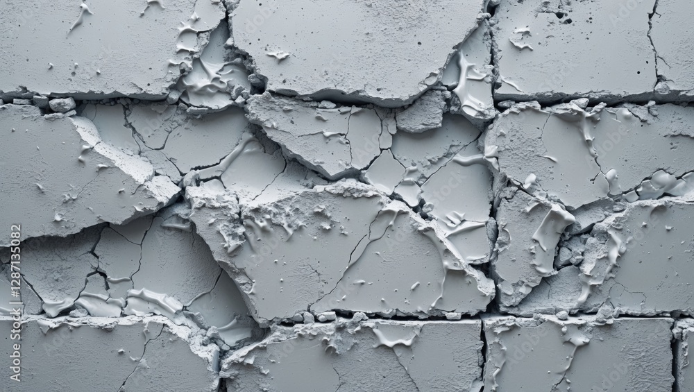 Poster rugged cracked gray concrete wall texture with rough grainy paint for urban abstract backgrounds and