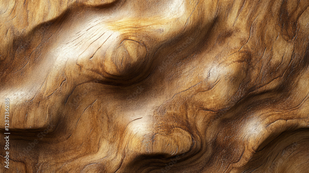 Poster intricate teak wood texture with fine pores and smooth light patterns for natural design