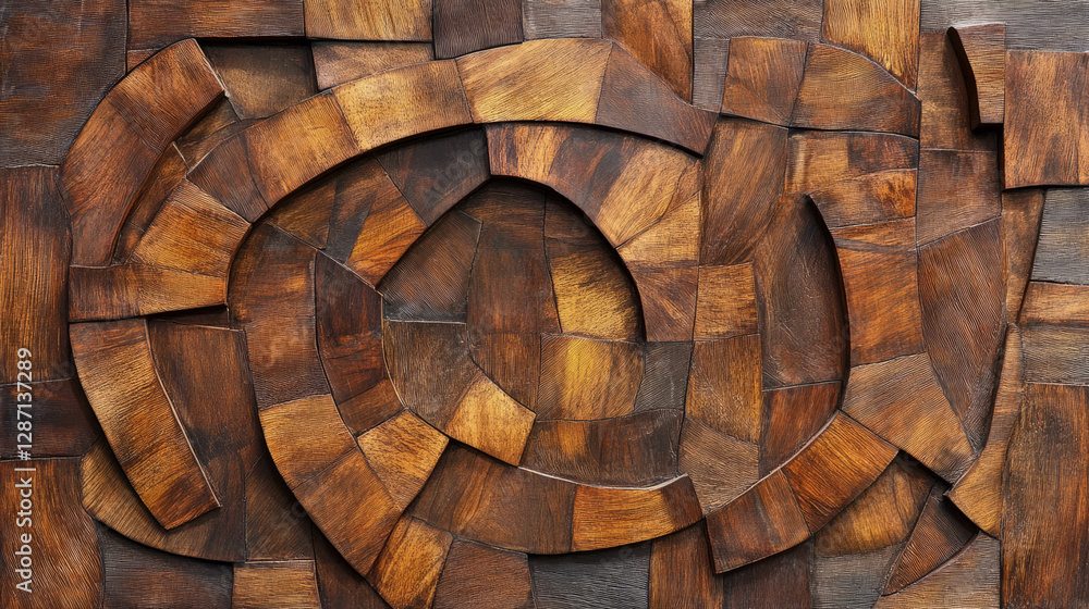 Poster intricate teak texture with interlocking grain patterns for design