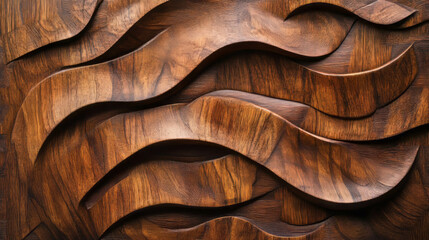 Natural teak wood texture with interlocking grain for interior design and decoration