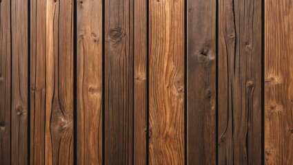 Obraz premium Natural Wooden Fence Planks in Brown Tones with Textured Grain for Rustic Background and Design Elements