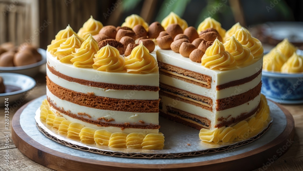 Poster sarawak layer cake kek lapis delightfully layered with creamy frosting perfect for special occasions