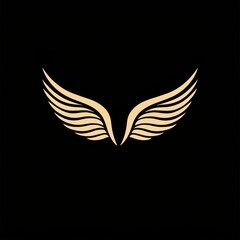 Obraz premium Stylized golden wings on black background 