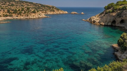 Serene Lebanese Coastal Bay with Crystal Clear Waters Ideal for Swimming and Relaxation