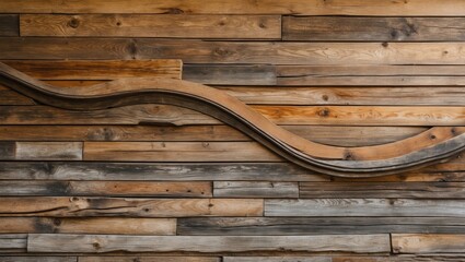 Curved wooden design on rustic natural wood wall texture showcasing warm tones and artisanal craftsmanship for interior decor inspiration.