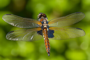 Dragonfly in Flight: Intricate Wing Detail