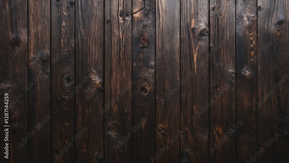 Aufkleber dark wooden plank background with rich texture for rustic or natural design projects. ideal for vari