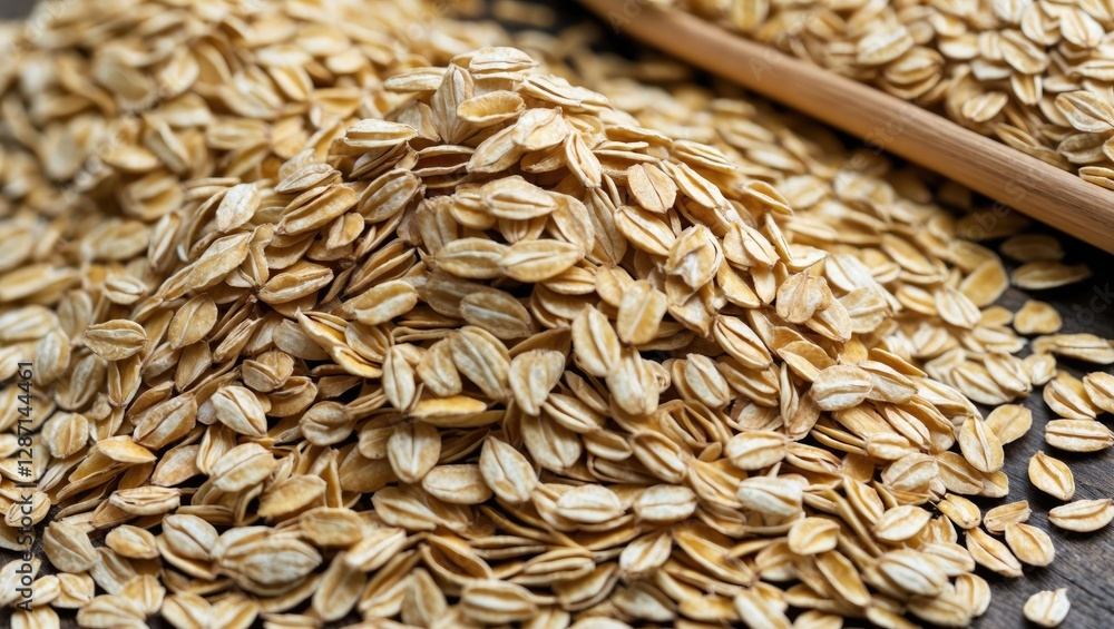 Aufkleber close-up of oat seeds displayed in a natural setting highlighting their texture and unique shapes su