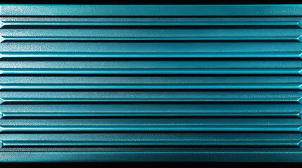 Obraz premium Vibrant neon teal ribbed plastic texture for modern design projects