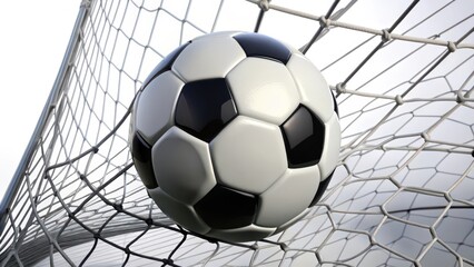 Naklejka premium Soccer Ball in Net