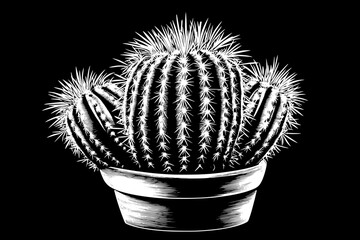 Stunning Cactus Illustration in a Pot