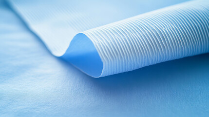 Elegant textured blue paper with ribbed design and light lines for creative crafting