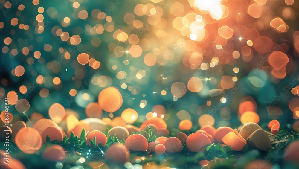 Aufkleber colorful bokeh background with vibrant orbs and soft glowing light creating a dreamy atmosphere for 
