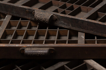 Antique vintage letterpress typographic print type drawer