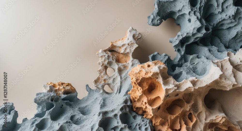 Aufkleber abstract natural texture with colorful rock forms and copy space for creative design