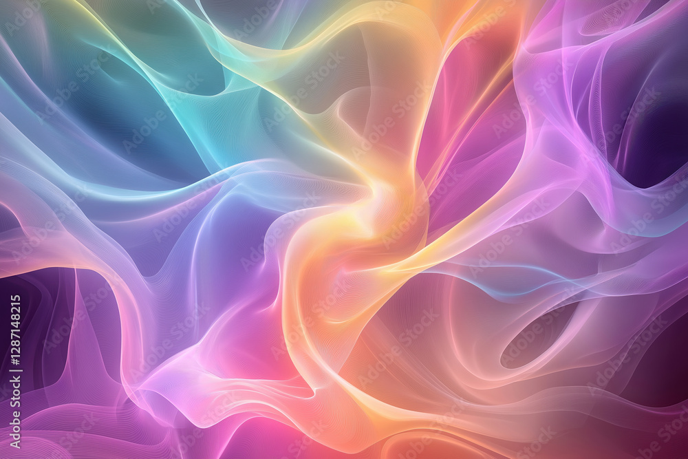 Poster colorful abstract wave patterns create a mesmerizing visual tapestry of fluid motion
