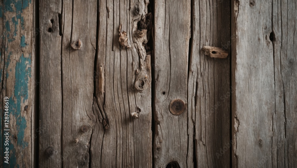 Aufkleber weathered wooden planks with natural textures and imperfections creating a rustic background ideal f
