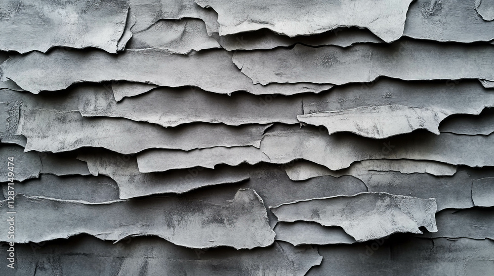 Aufkleber abstract pattern of uneven ribbed grey paper layers for creative backgrounds