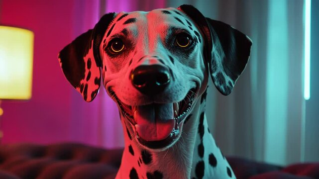 Dalmatian Delight, A Spot-tacular Canine Companion in Vivid Color