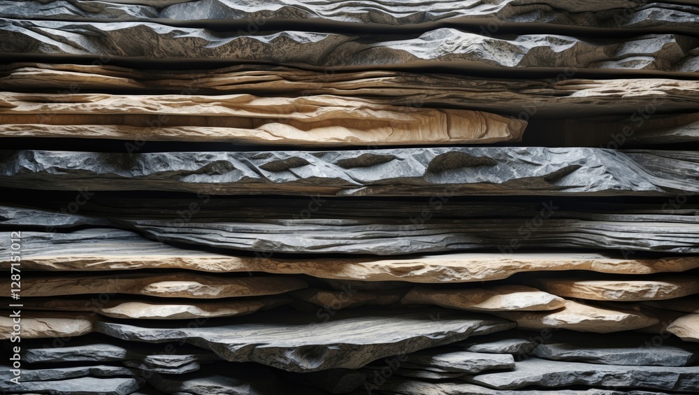 Poster abstract layered rock background showcasing intricate patterns and textures in natural hues for arti