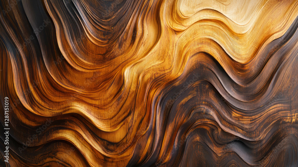 Poster organic abstract pattern of veneered mdf with dynamic wood grain texture