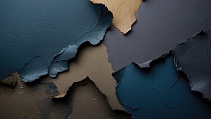 Textured abstract background featuring mixed dark colors with layers of peeling paint for creative design and wallpaper use.