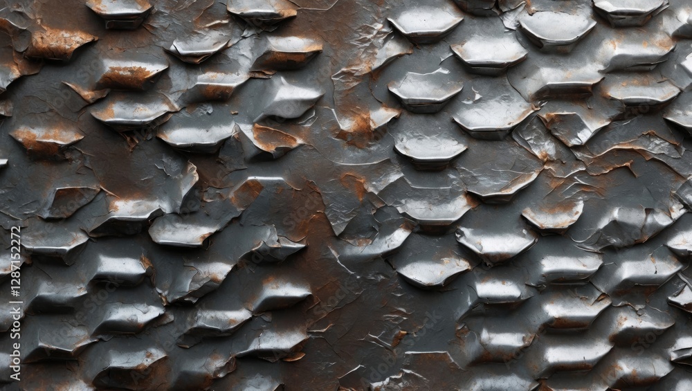 Aufkleber industrial metal surface with textured pattern showcasing rust and wear on a rugged background for c