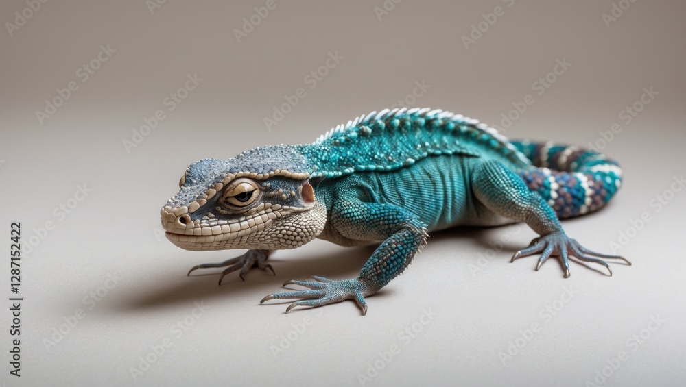 Poster vibrant mexican beaded lizard in a neutral setting showcasing its unique texture and colors with spa